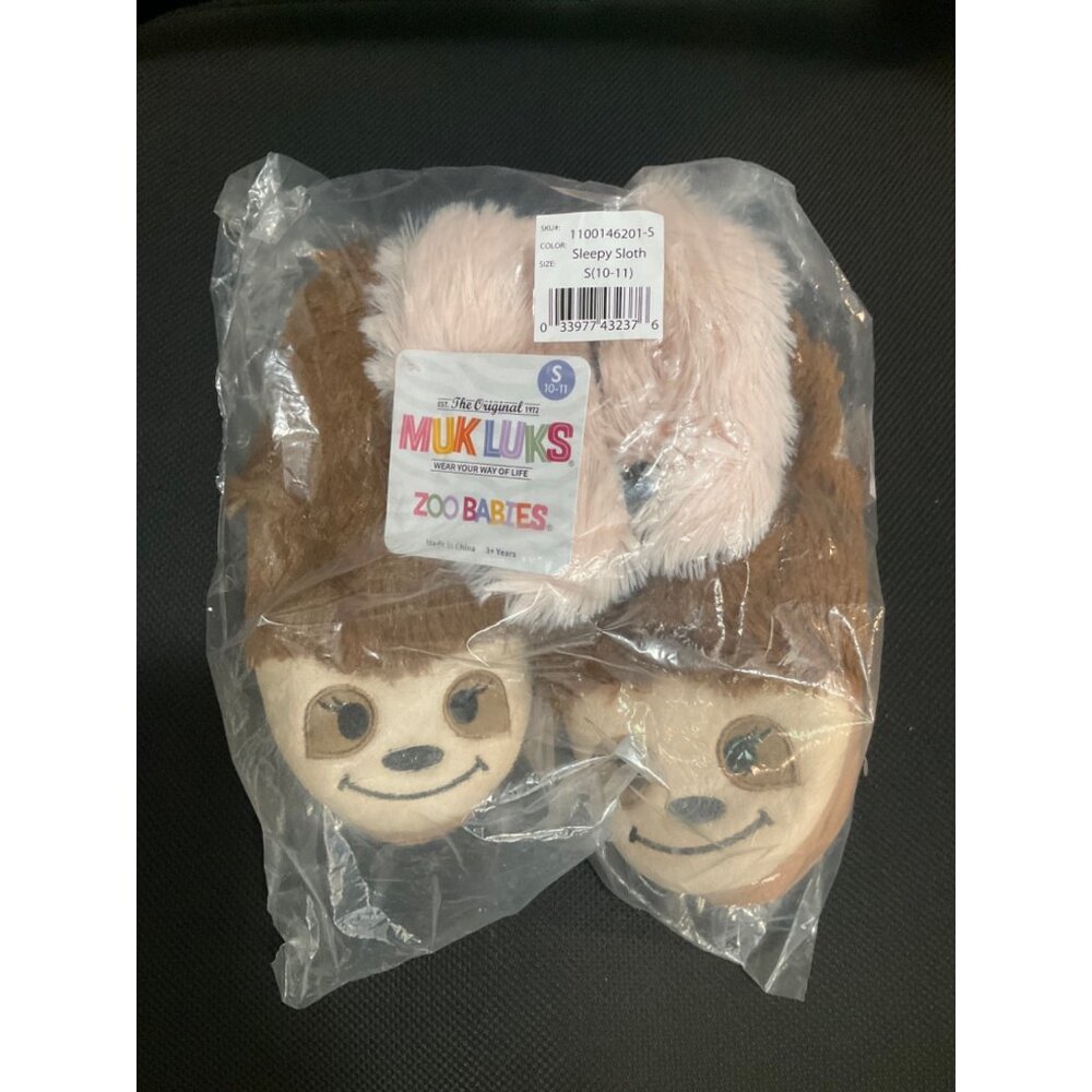 NWT MUK LUKS Unisex-Child Girl's Zoo Friends Slipper Bootie  Size: 10-11